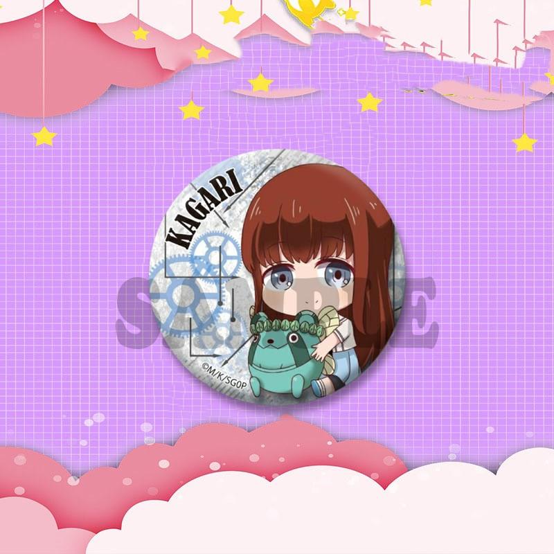 Kurisu Makise Mayuri Shiina Rintaro Okabe Cartoon Round Badge Anime Steins Gate Brooch Clothing Backpack Accessories Lapel Pins