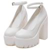 Spring super high heel women's shoes stage model single shoes thick heel nightclub DJ work shoes catwalk shoes women