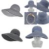 Foldable Sunshade Fisherman Hat With Wide Brim And Striped Pattern For Summer Outdoor Activities
