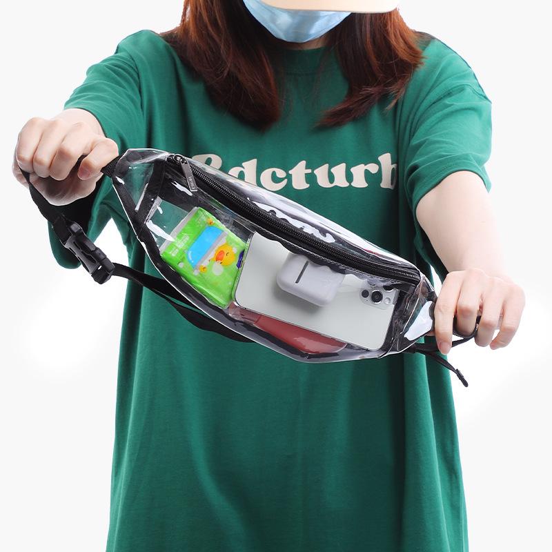 Women's Trendy Transparent PVC Fanny Pack - Waterproof Jelly Crossbody and Shoulder Beach Bag