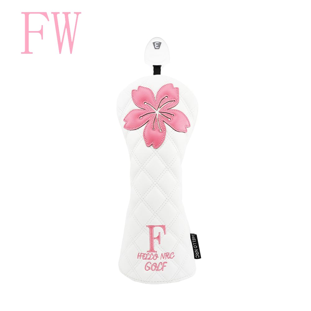 Head Cover Driver 440cc 460cc Golf Cover Wood Cover Utility Golf Head Cover UT Waterproof Sakura (White, DR)