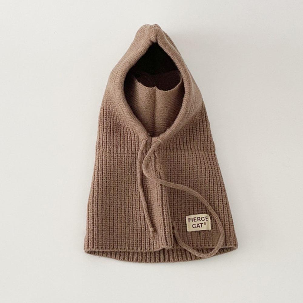 One-piece Baby Balaclava Hat Ears Neck Knitted Cap Fashion Scarf Mask Hats  Children