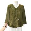 YUZHAOLIN Women's New Chinese Style Mid-Sleeve Blouse