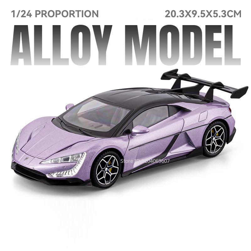 

1:24 YANGWANG U9 Model Sports Car Toys Alloy Diecast Apollo IE Supercars Pull Back Doors Opened Sound Light for Children Present
