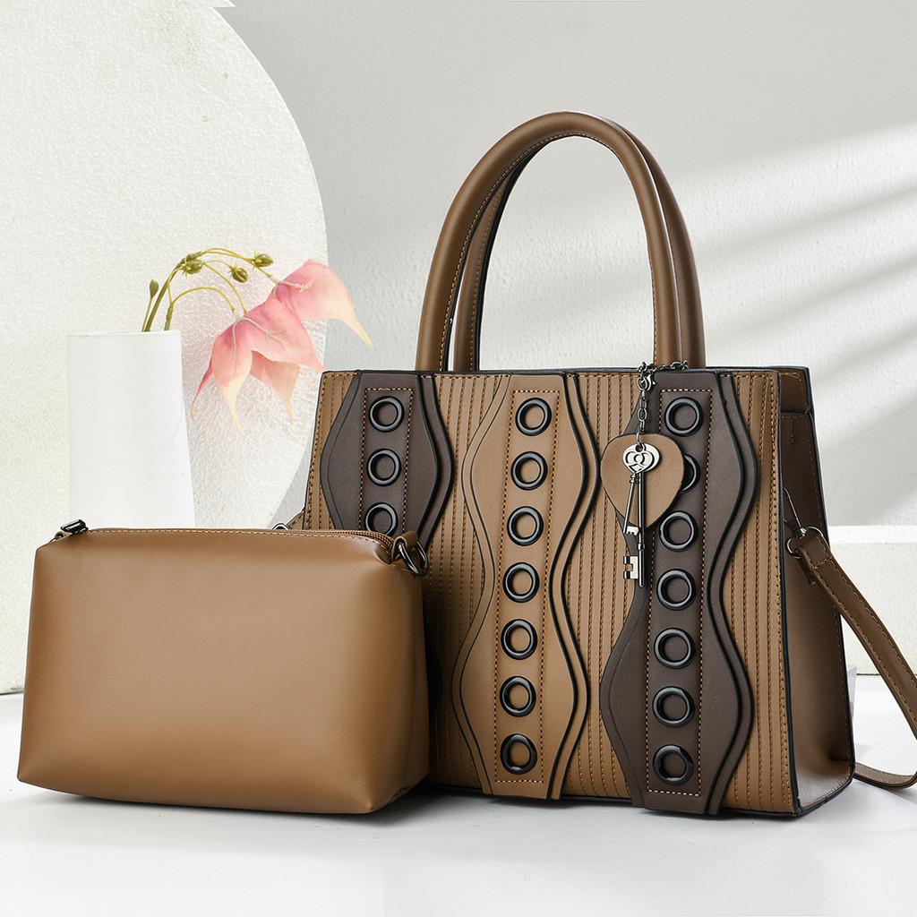Borsa a Spalla Singola in PU Moderna con Chiusura a Zip e Tasche Interne per Donna