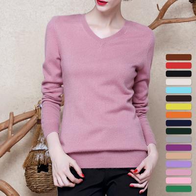 Damen Pullover mit V-Ausschnitt aus 100% Kaschmir