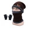 Men’s 3-Piece Winter Set: Fleece-Lined Knitted Hat, Scarf, and Gloves