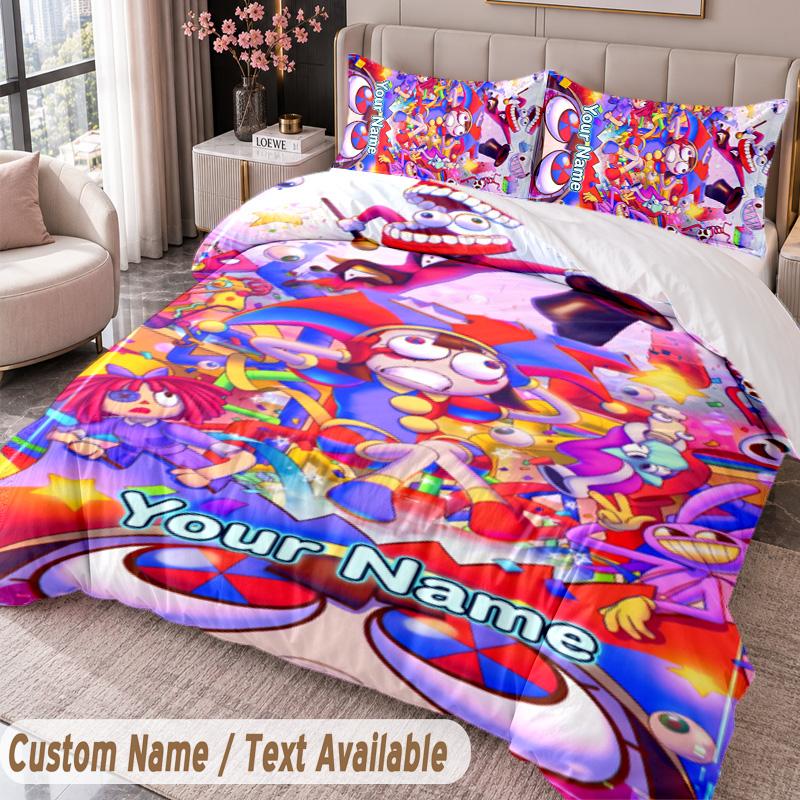 Custom Name Text 3Pcs Bedding Set The Amazing Digital Circus Duvet Cover And Two Pillowcases