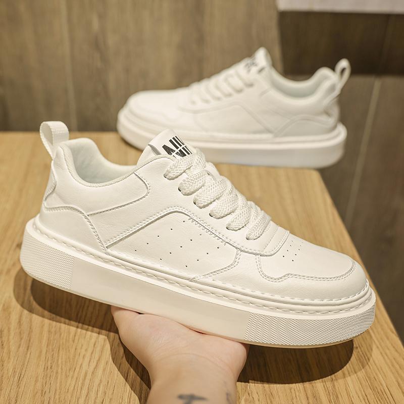 Fashion Italian Casual Leather Men Vulcanized Shoes 2024 New Designer Thick Bottom Shoe Comfy Walking Shoes Lace-up Outdoor Oxford Shoes