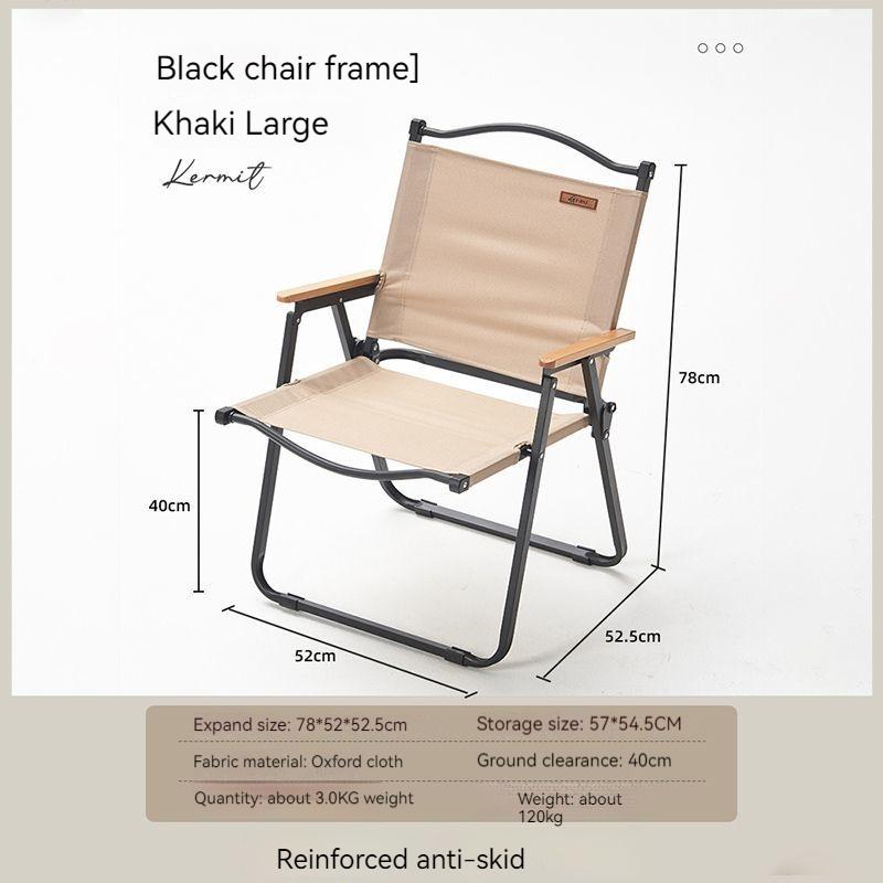 GIANXI Summer Outdoor Camping Green Folding Chair Aluminum Black Frame Portable ultra-light Fishing Chair Barbecue Beach Chair