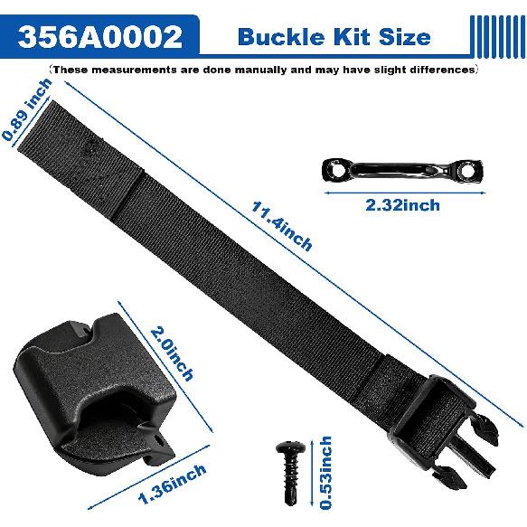 Kit Fibbie WPL 356A0002, Fibbia/Cinghia Copribedding | Ricambio per Clip Copribagagli Backflip 356A0002 - Lato Inferiore
