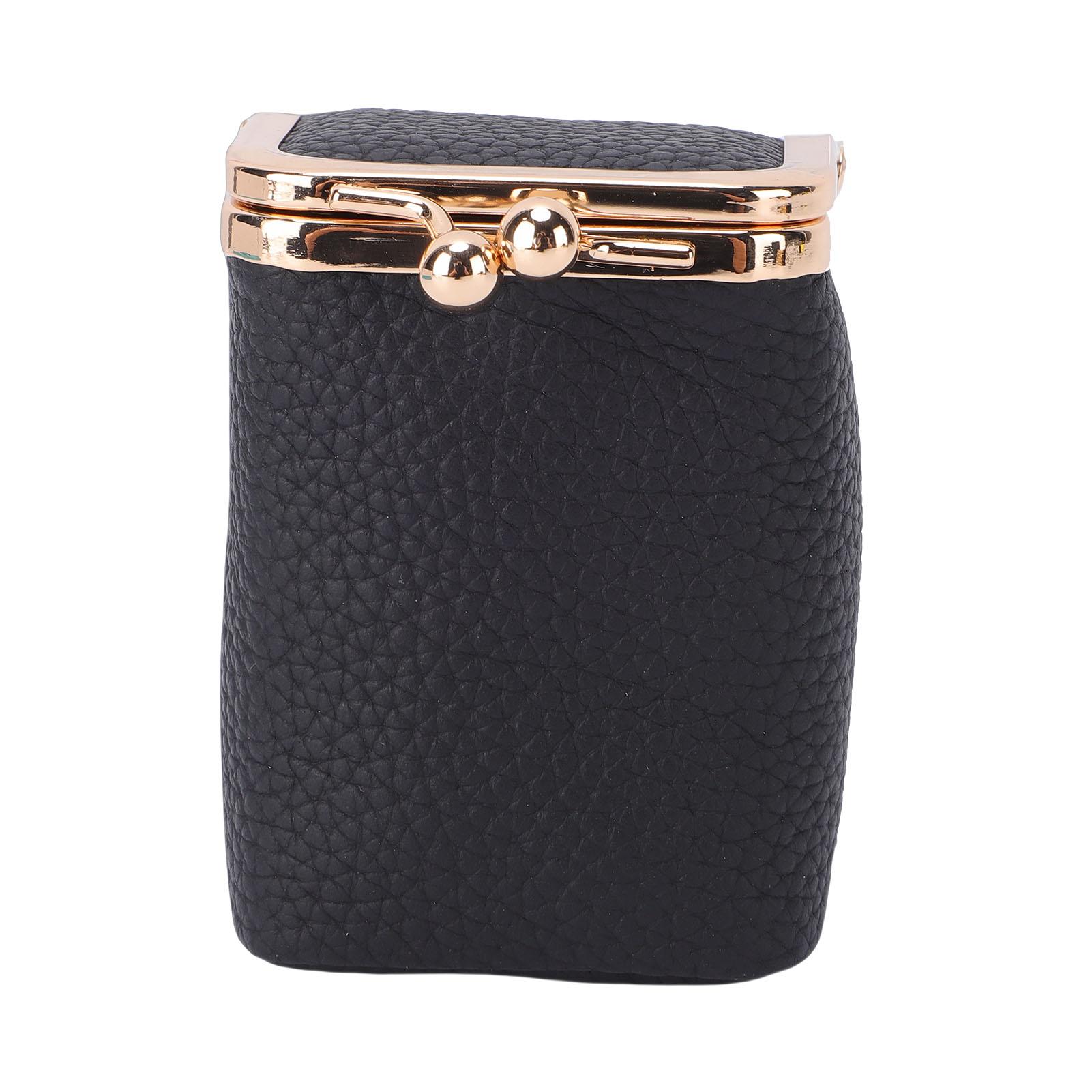 

Lipstick Storage Case Lipstick Case Holder with Mirror Leather Vintage Mini Travel Cosmetic Pouch for Small Accessories Jewelry чорний