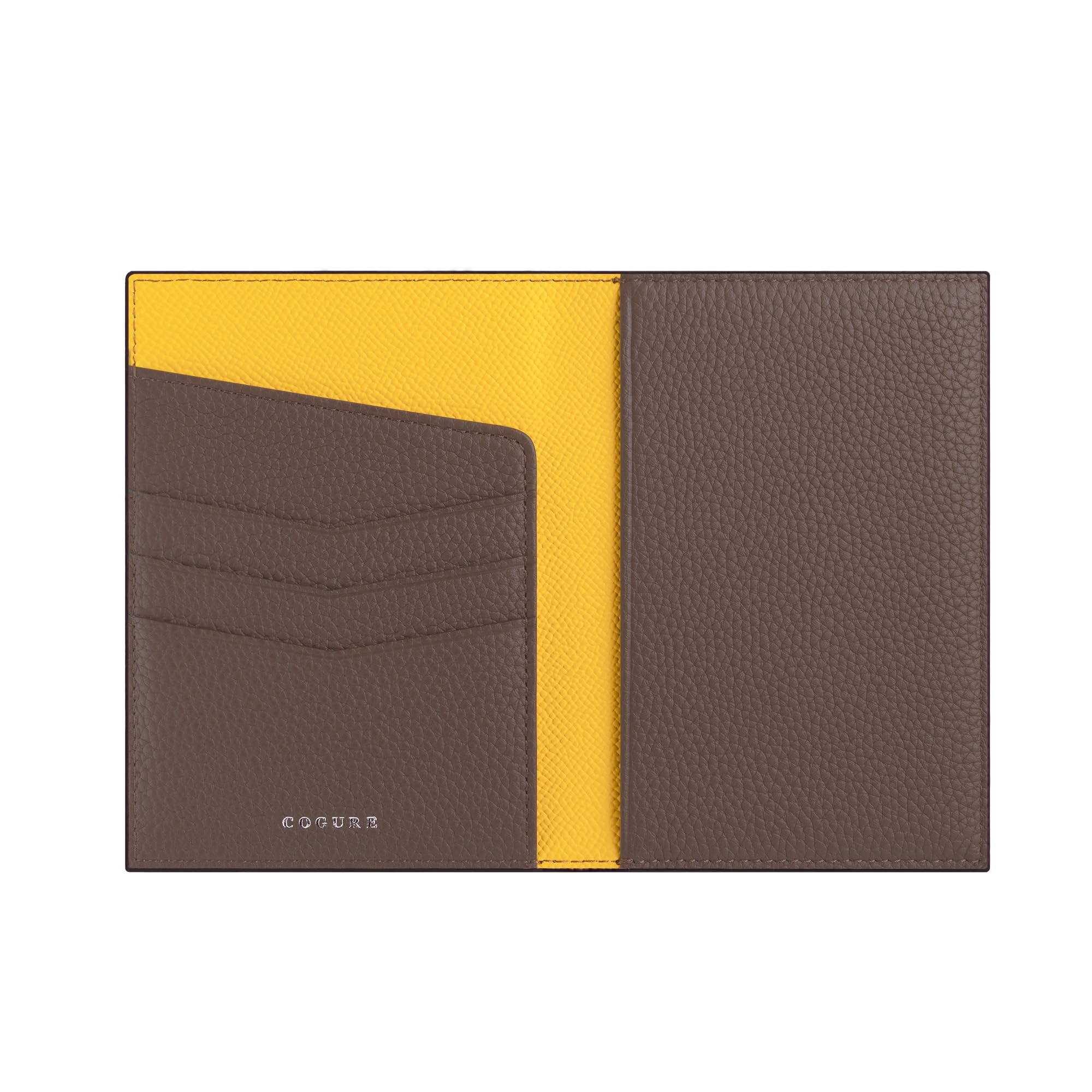 

Натуральная кожа Паспорт Паспортная карта Бесплатный Заграничный Заграничный Бизнес Поставляется с Подарком COPPAT Etoupe Желтый [COGURE] Чехол, Обложка, Карман, Карман,