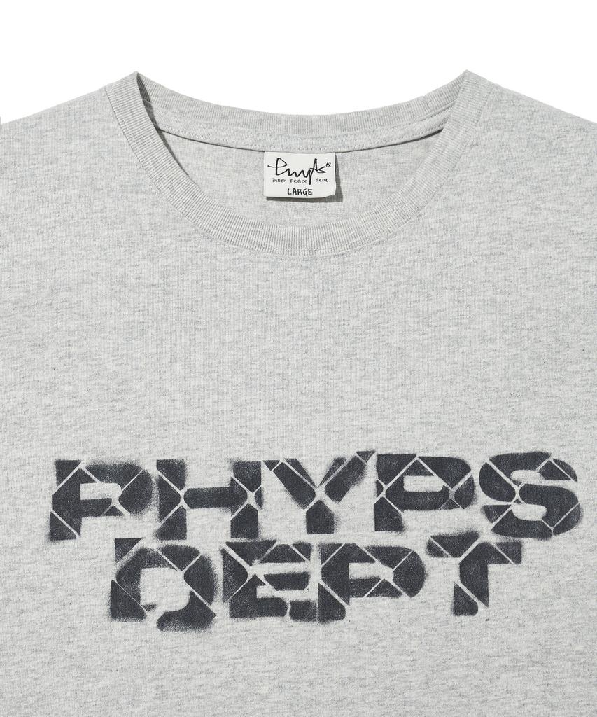 PHYSICAL DEPARTMENT Typography Spray Short Sleeve T-Shirt_Gray