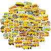 50 Cartoon School Bus Stickers Creative Cartoon Cute Yellow School Bus Bus Doodle Stickers Student Children