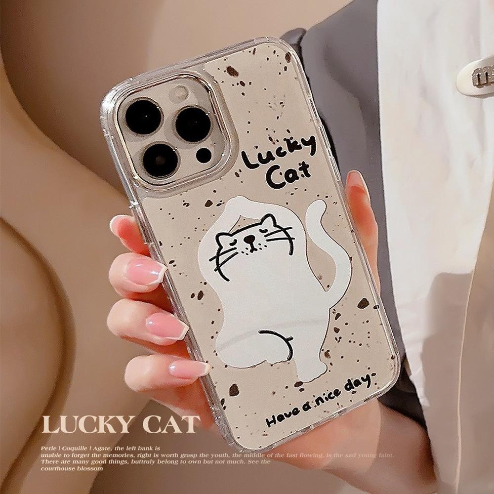 Yoga Cat IPhone 16 Suitable for 15promax Apple Phone Case 11 Funny Cartoon 13 Mirror 12