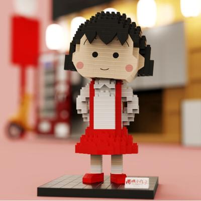 Chibi Maruko-chan Edukacyjne Klocki Konstrukcyjne z Mikrocząsteczkami Zabawka Dekoracja Biurka