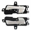 Standard Replacement Interior Door Handle Pair Left Right ABS Silver Black for Hyundai 2011 To 2014 Vehicle Models