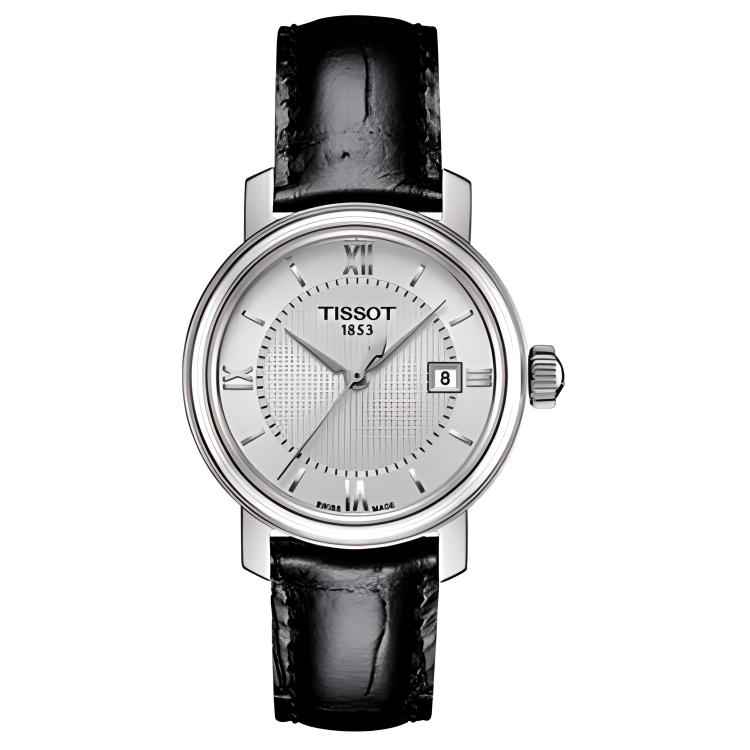 TISSOT Harbor Collection Quartz Movement Women s Watch 29mm Silver Dial Stainless Steel Case Leather Strap T097.010.16.038.00