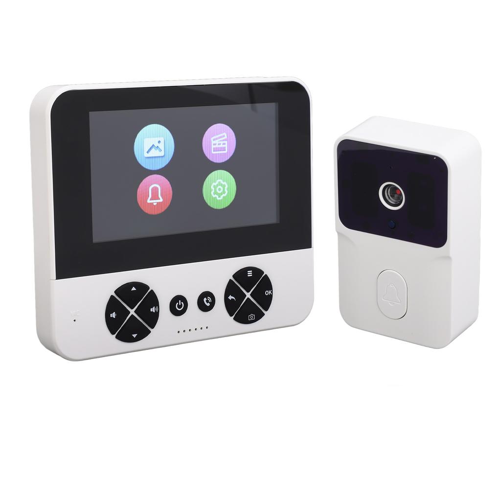Wireless Video Doorbell System Dual Way Intercom 492.1ft Range Video Doorbell Camera with 4.3 Inch
