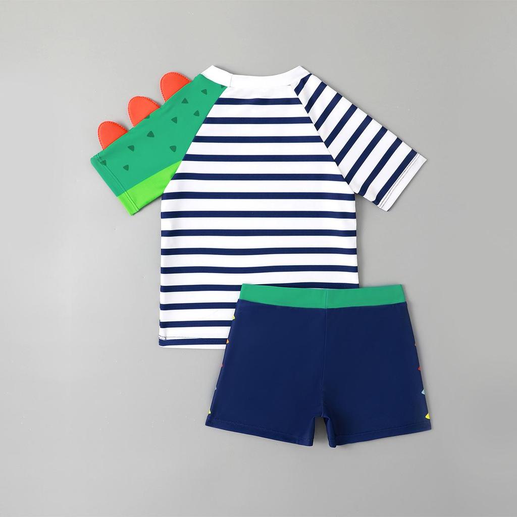 Jungen Gestreiftes Zweiteiliges Badeanzug-Set - 2024 Sommer Bademode Kurzarm
