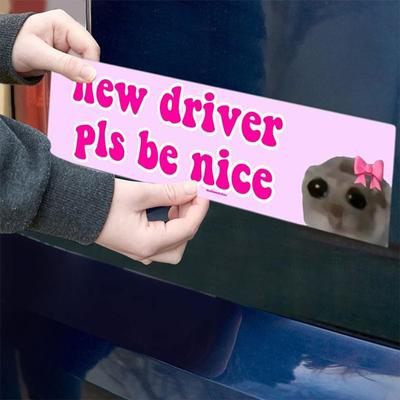 Autocollant « Chat triste, meilleur ami conducteur, soyez gentil », autocollant drôle, autocollant auto-adhésif pour apprenti conducteur, accessoires de voiture, 1/10 pièces