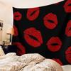 LooPoP Tapestry Wall Hanging Red Lip Tapestries Aesthetic Sexy Black Tapestry for Bedroom Living Room College Dorm Boys Girls Room Art Wall Decor