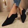 Fashion Pointed Toe Retro Woman Shoes Casual Female Sneakers Oxfords Shallow Mouth Flats Slip-on Low Heels Leather Dress Slip On Comfort