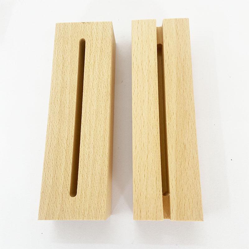 Beech Wood LED Luminous Acrylic Base Night Light Plug-in Stand
