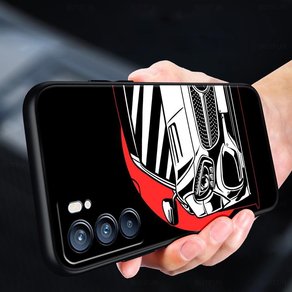 JDM Tokyo Drift Sportwagen Hülle für Oppo Find X6 X5 A54 A53 A52 A9 A15 A95 A17 A16 A76 A74 A57 Reno7 Reno6 Pro Plus 5G Hülle