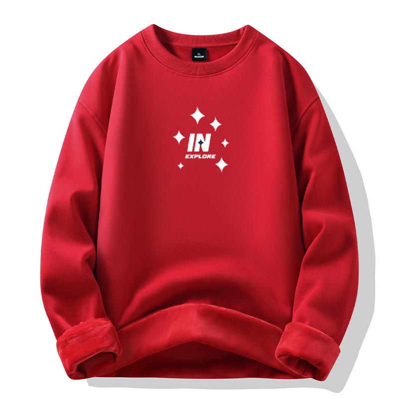 

Модная осенне-зимняя мужская толстовка с капюшоном, утепленная толстовка, мужская новая хлопковая кофта, утолщенная свободная куртка 5XL: recommended 200-110kg