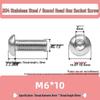 304 Stainless Steel Mushroom Head Hexagon Screw M2-M6