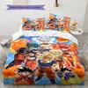 Son Goku Pattern Bedding,Quilt Set Quilt Cover Pillowcase Home Birthday Gift (1 * Duvet Cover + 2 * Pillowcase, Without Core)