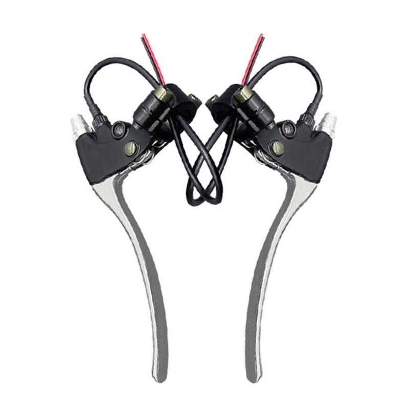 Brake Lever, 1 Pair E-Bike Mechanical Brake Lever Short Lever Cutout, Electric Bike Brake Level Handle Bar Replacements