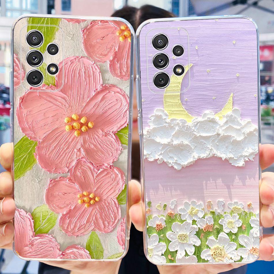 For Samsung Galaxy A32 Case Samsung A32 4G SM-A325F Elegant Printing Soft Silicone TPU Phone Back Cover For Samsung A32 4G