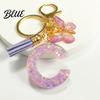 Comfortable To Carry Keychain Purple Series Pendant Sequins Star Initial Letter Charm Key