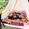 Midnight Magic Cat Blanket Reversible Flannel Throw for Feline Fans AllSeason Comfort Mystical Companion Gift