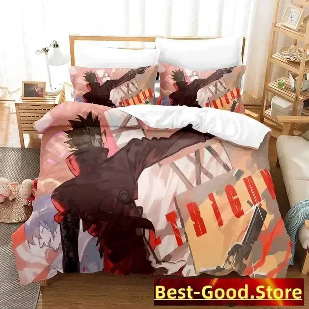TRIGUN STAMPEDE Bedding Set Single Twin Full Queen King Size Bed Set Aldult Kid Bedroom Duvetcover Sets Anime parure de lit Bed