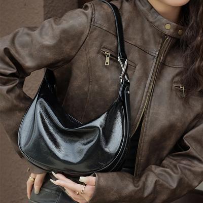 Yüksek Kaliteli Niş Tasarım Deri Kadın Çantası Büyük Kapasiteli Tek Omuz Koltuk Altı Çantası Moda İş Çantası