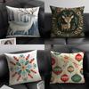 3 Classic Snowflake Animal Print Pillow Case Home Living Room Decoration Linen Pillowcover Pillow Cases Cushion Cover