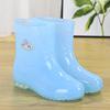 Non-slip short rubber shoes rain shoes women's summer rubber boots jelly waterproof shoes transparent medium tube plastic laundry overshoes