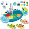 Children'S Play Kitchen Toys Water Pretend Play House Kids Can Drain Wash Basin Sink Kids Kitchen Set Toy For Boys Girls Gifts