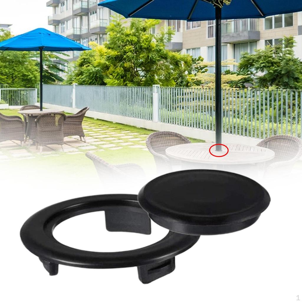 Parasol Umbrella Hole Ring Plug and Cap Set, Table Cover Insert