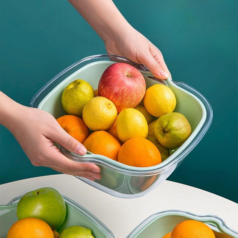 Double Layered Vegetable Washing Basin, Drainage Basket,eight Piece Set, Kitchen, Living Room, Fruit Washing Tray,plastic Basket