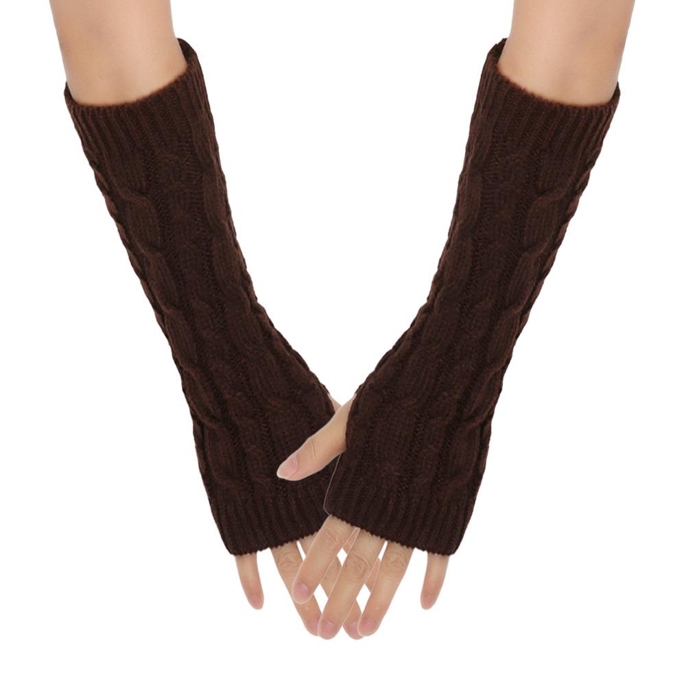 Cable Knit Fingerless Arm Warmers - Thick Winter/Autumn Long Gloves