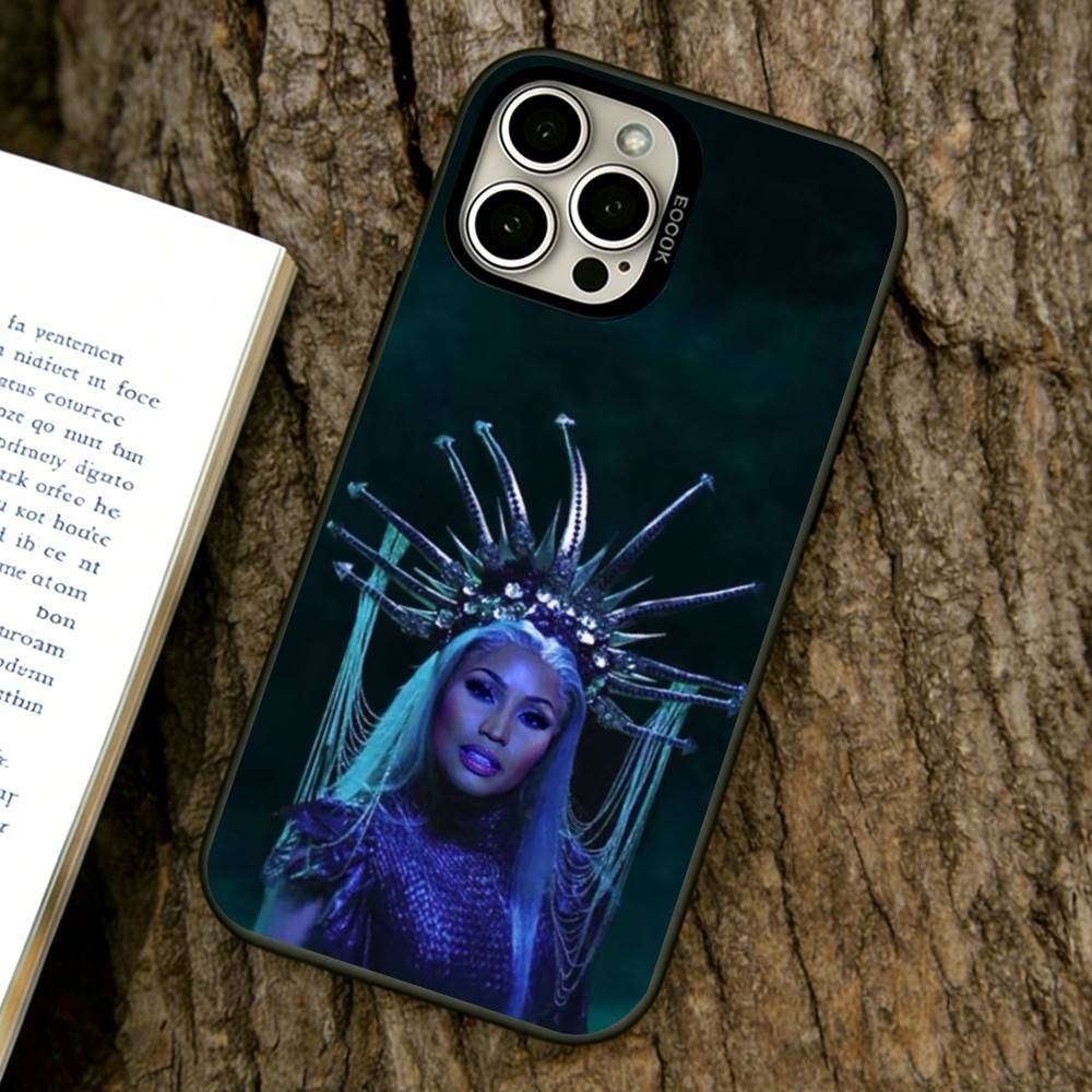 Nicki Minaj Singer Phone Case For iPhone 17,16,15,14,13,12,11 Plus,Pro Max,XS,Colored Silver Plated Inside Cover