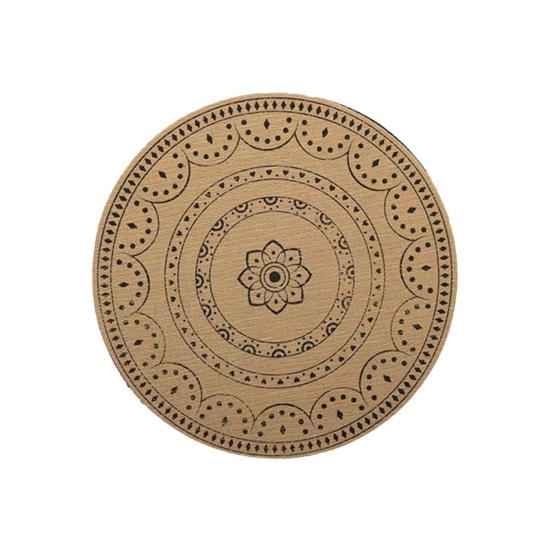 Round Faux Jute Placemats, Woven Table Mats with Nordic Pattern, Heat Resistant Pad for Dining Table, Restaurant Hotel Kitchen Decor