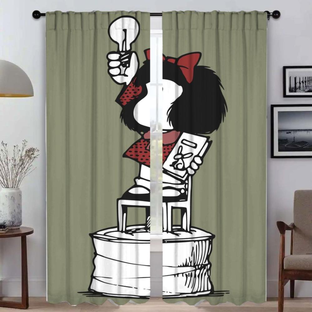 Mafaldas Elegant Room Curtains for Camera Blackout Curtain Partition Home Interior Curtains 2 Pieces Shades Tulle for Bedroom