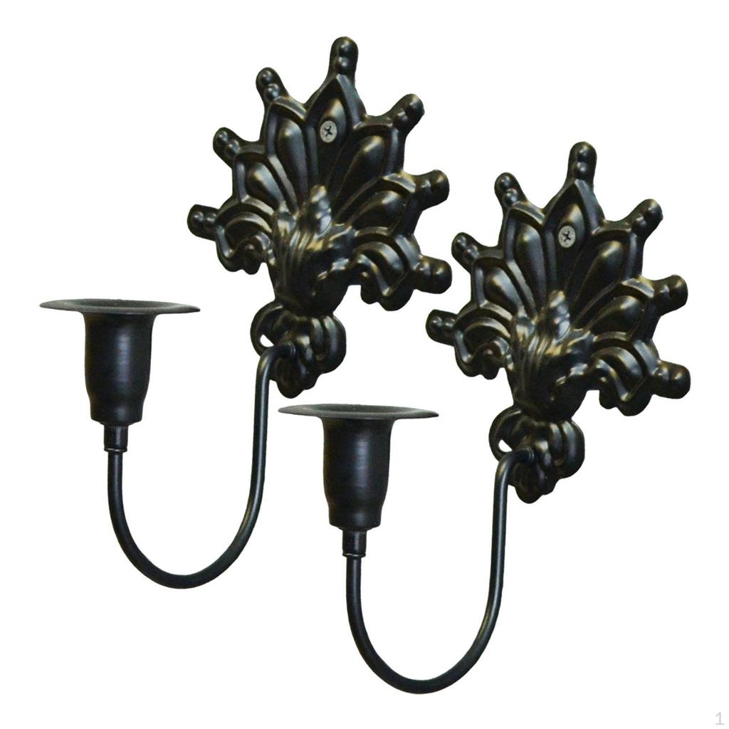 2 Pieces Candle Sconces Wall Sconce Holder Retro Mount Decorative for Living Room Table