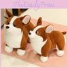Jucărie drăguță din pluș Corgi, moale și potrivită pentru îmbrățișat, animal de pluș pentru copii și animale de companie, culoare maro și alb, 23 cm